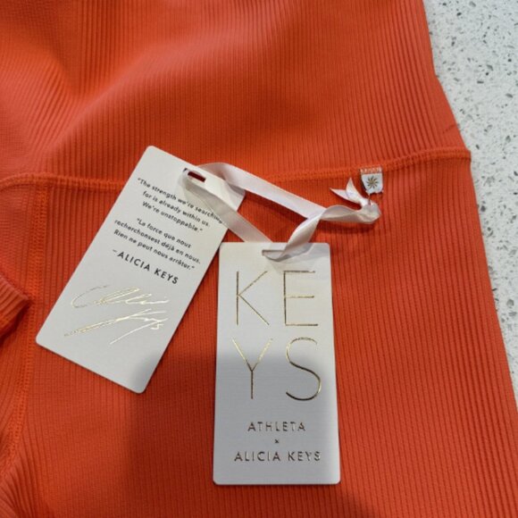 Athleta x Alicia Keys size 1X Jewel Orange Ribbed Elation Tight Leggings NWT - Picture 5 of 14